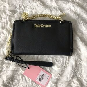 Juicy Couture Wallet/Wristlet/Clutch w/ gold chain